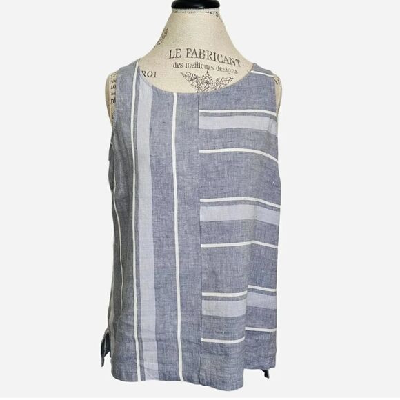 Striped Linen Tank Top  - Picture 1 of 8